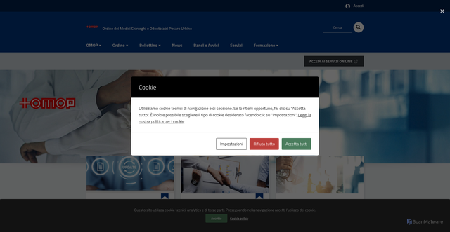 Security scan screenshot of https://www.omop.it/