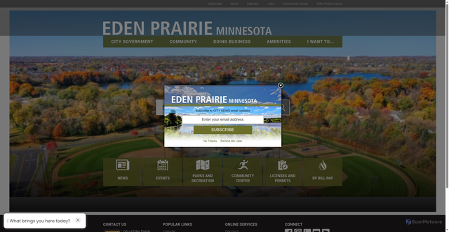 Security scan screenshot of https://www.edenprairiemn.gov/