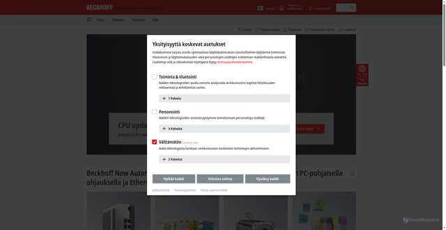 Security scan screenshot of https://www.beckhoff.com