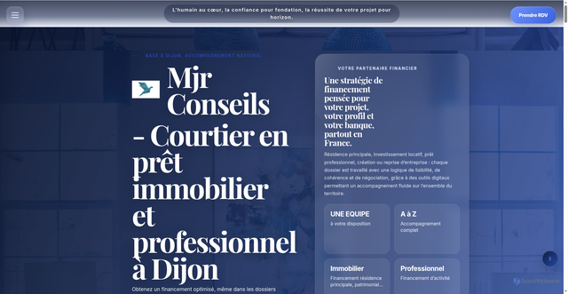 Security scan screenshot of https://www.mjrconseils.fr/
