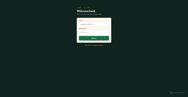 Security scan screenshot of https://expense-tracker-db7.pages.dev/login