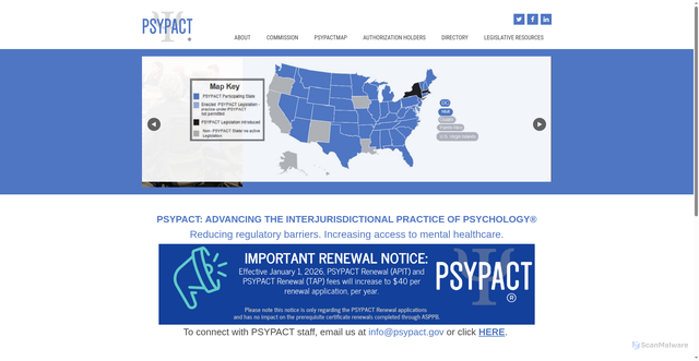 Security scan screenshot of https://psypact.gov/
