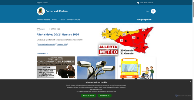 Security scan screenshot of https://www.comune.pedara.ct.it/it