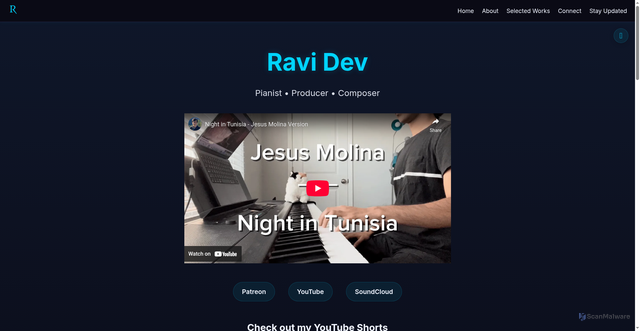 Security scan screenshot of https://ravidevmusic-grkg6601xn.edgeone.app/