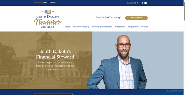 Security scan screenshot of https://sdtreasurer.gov/