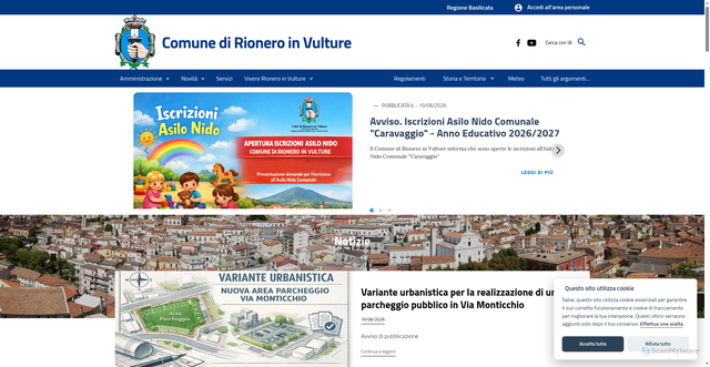 Security scan screenshot of https://www.comune.rioneroinvulture.pz.it