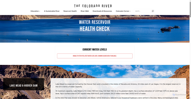 Security scan screenshot of https://coloradoriver.com/reservoir-health/