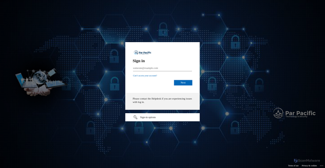 Security scan screenshot of https://parpacific-my.sharepoint.com