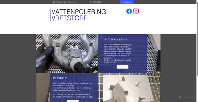 Security scan screenshot of https://vattenpoleringvretstorp.se