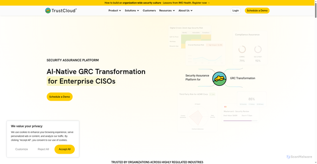 Security scan screenshot of https://trustcloud.ai