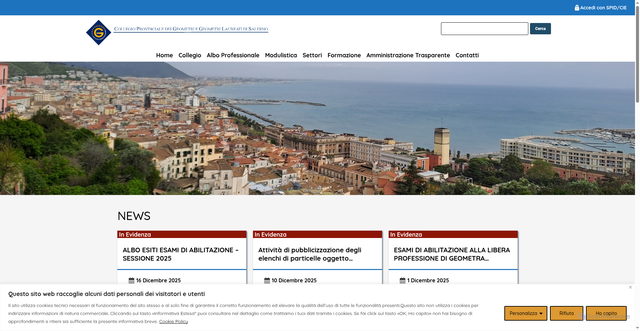 Security scan screenshot of https://www.collegiogeometri.sa.it/