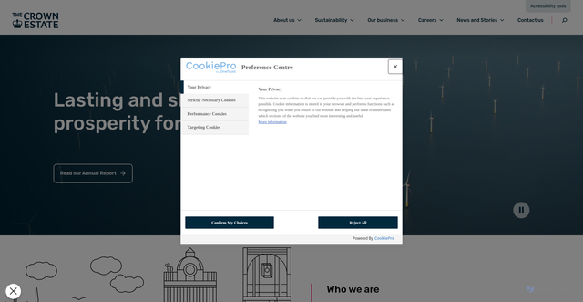 Security scan screenshot of https://www.thecrownestate.co.uk/