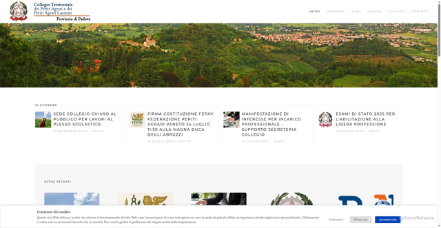 Security scan screenshot of https://padova.peritiagrari.it/