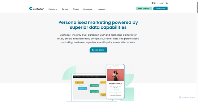 Security scan screenshot of https://custobar.com