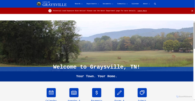 Security scan screenshot of https://graysvilletn.gov/