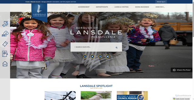 Security scan screenshot of https://www.lansdale.org/