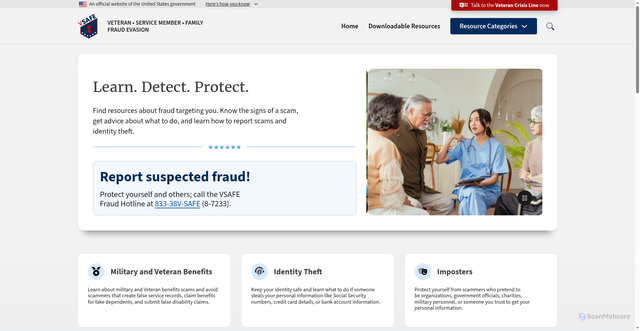 Security scan screenshot of https://vsafe.gov/