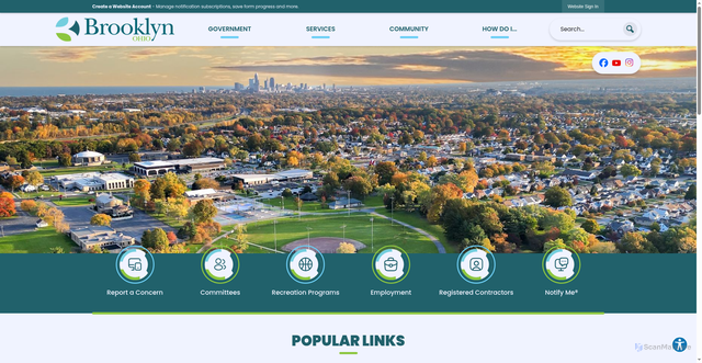 Security scan screenshot of https://brooklynohio.gov/