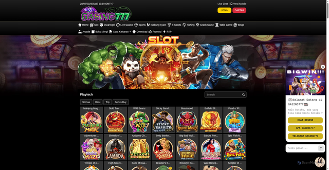 Security scan screenshot of https://ndx-gasing777pro.life/desktop/game/slot/playtech