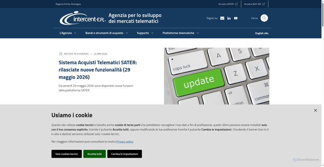 Security scan screenshot of http://intercenter.regione.emilia-romagna.it