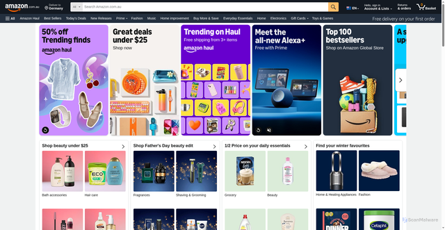 Security scan screenshot of https://amazon.com.au