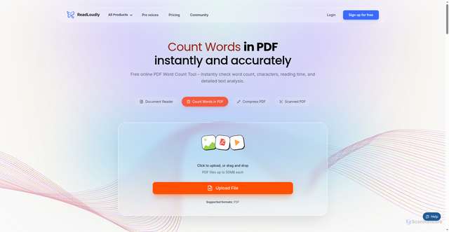 Security scan screenshot of https://rl-dev-landing.pages.dev/tools/count-words-in-pdf/