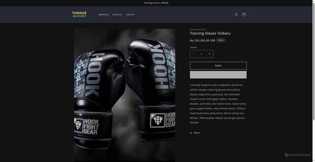 Security scan screenshot of https://training-gloves.pages.dev/cart