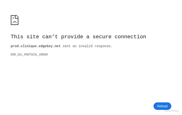 Security scan screenshot of https://prod.clinique.edgekey.net