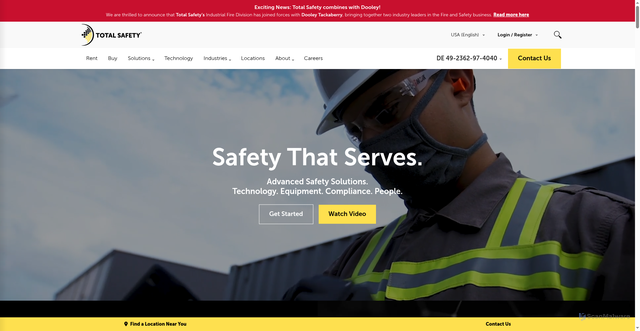 Security scan screenshot of https://totalsafety.com