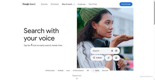 Security scan screenshot of https://search.google/ways-to-search/voice/