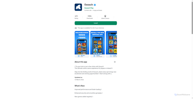 Security scan screenshot of http://playoosch.com/