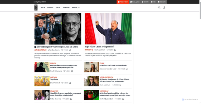 Security scan screenshot of https://doorbraak.be