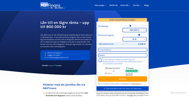 Security scan screenshot of https://cdn.natfinans.se/