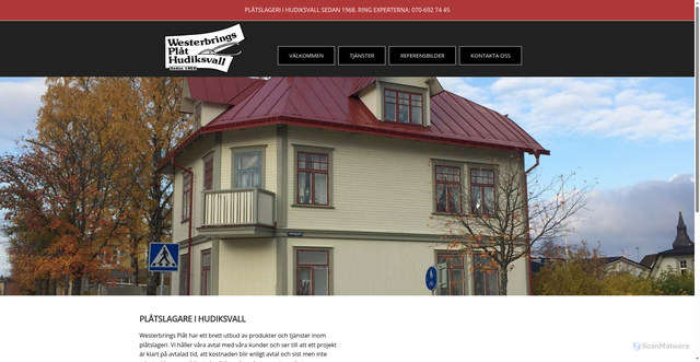 Security scan screenshot of https://westerbringsplat.se