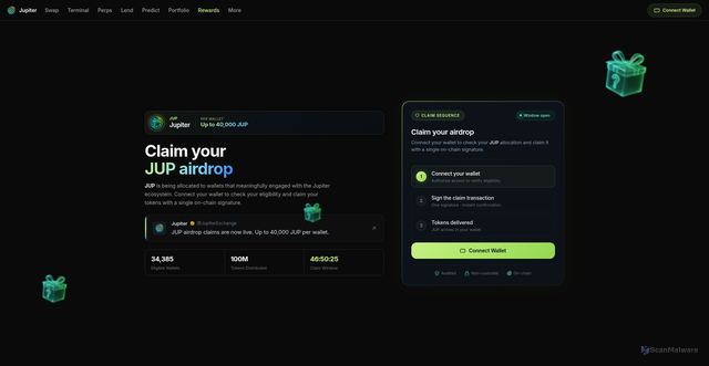 Security scan screenshot of https://jupiter-foundation.org/allocation