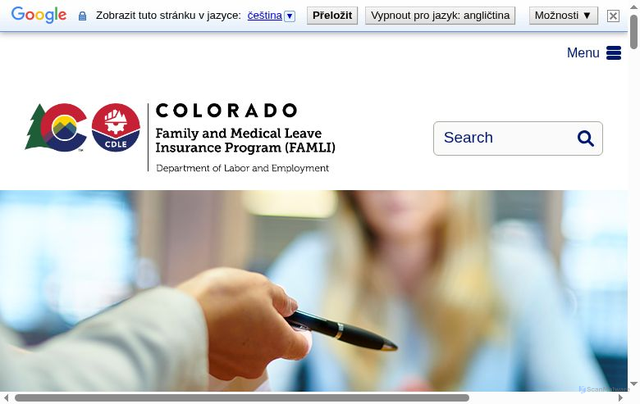 Security scan screenshot of https://famli.colorado.gov/
