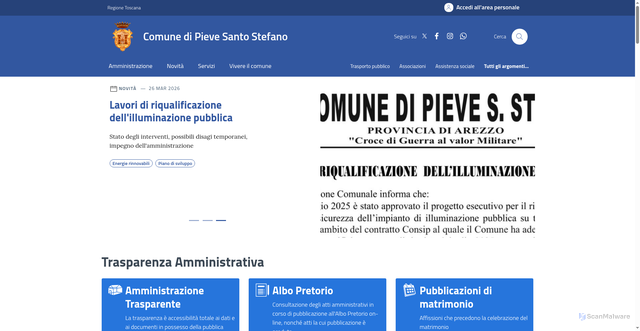 Security scan screenshot of https://www.pievesantostefano.net/