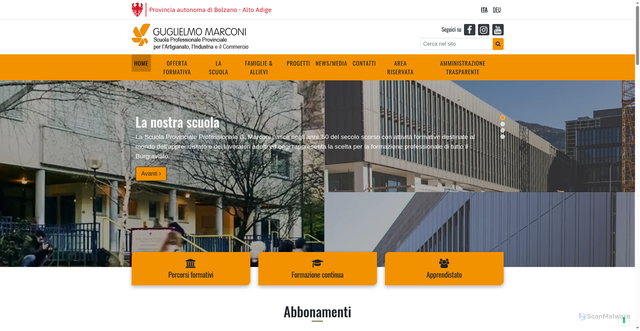 Security scan screenshot of https://www.marconi.fpbz.it/