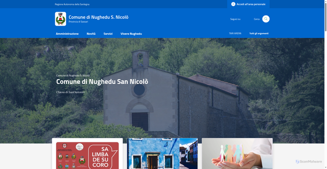 Security scan screenshot of https://www.comune.nughedusannicolo.ss.it/