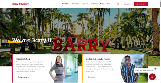 Security scan screenshot of https://www.barry.edu/