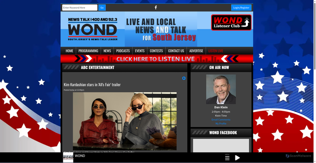 Security scan screenshot of https://wondradio.com/abc-entertainment/9c055a1e21d7aa453eb911cb40414a0c