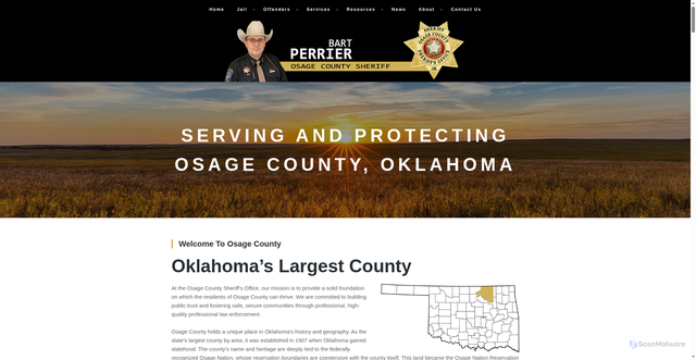 Security scan screenshot of https://www.osagecountyok.gov/