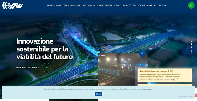 Security scan screenshot of https://www.cavspa.it/