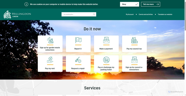 Security scan screenshot of https://www.hillingdon.gov.uk/