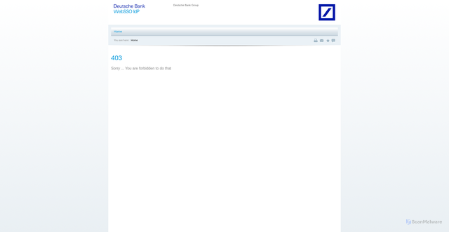 Security scan screenshot of https://federation.websso.db.com