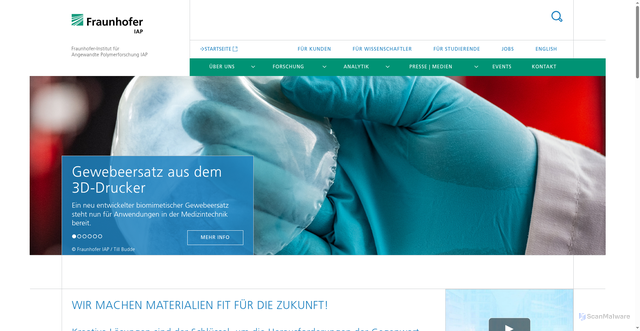 Security scan screenshot of http://www.iap.fraunhofer.de