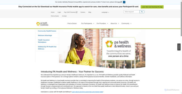 Security scan screenshot of https://pahealthwellness.com