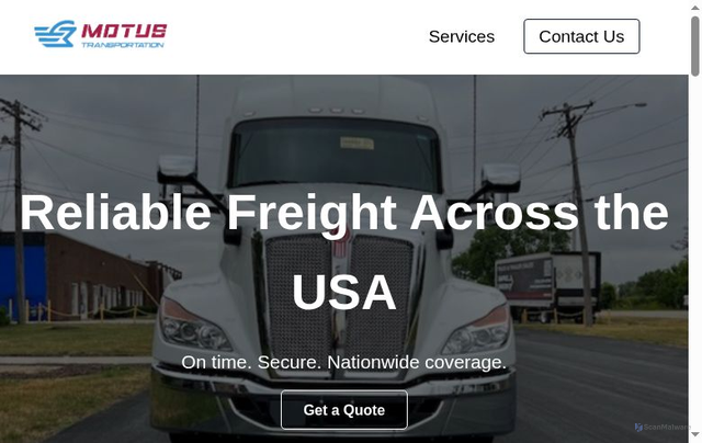 Security scan screenshot of https://motus-trans.com/index.html