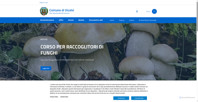 Security scan screenshot of https://www.comune.vicalvi.fr.it/