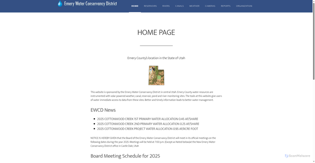 Security scan screenshot of https://emerywater.gov/